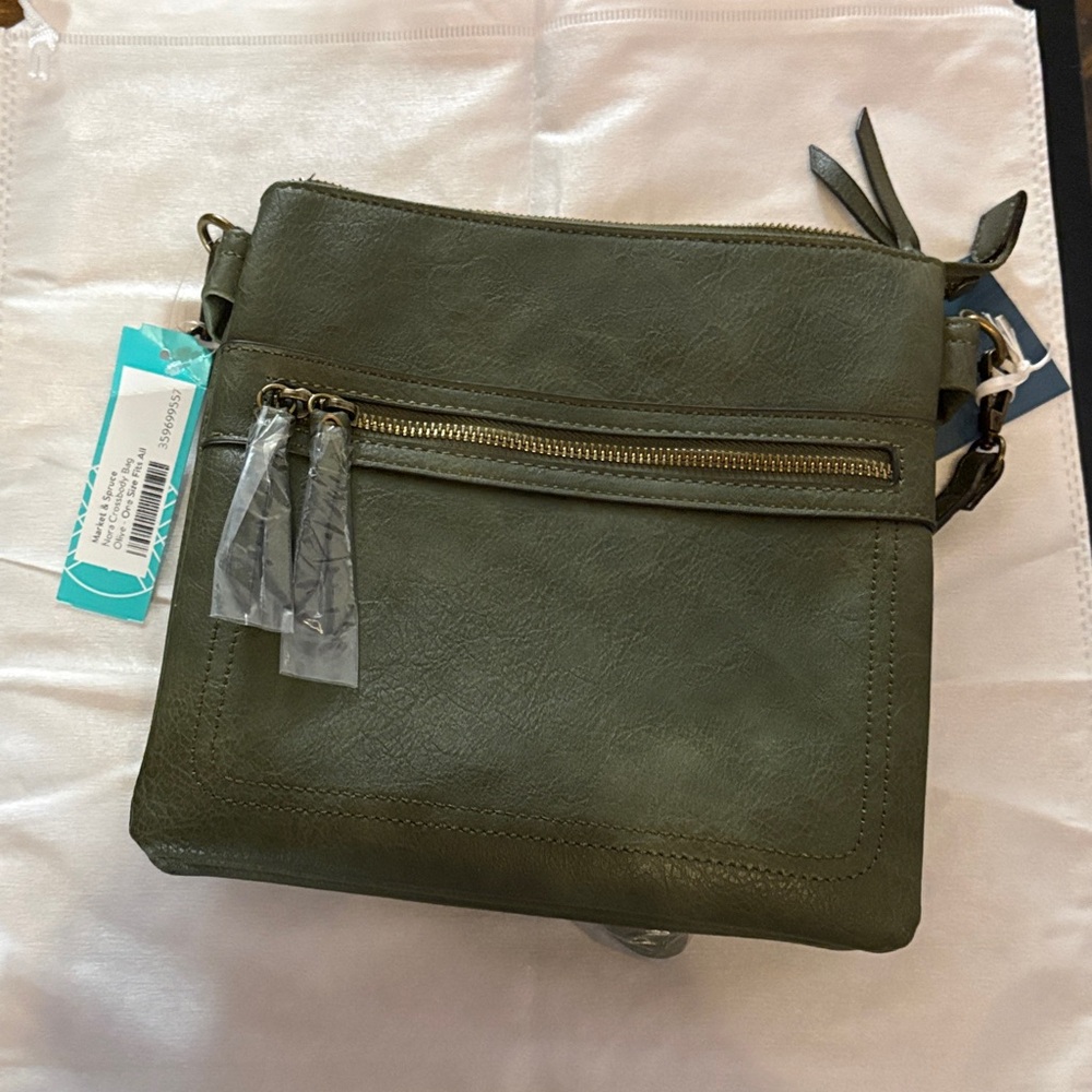Market & Spruce Sage Green Leather Tote